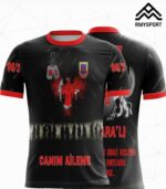 Kırmızı Kartal Figürlü Asker Forması Ön Arka Görüntüsü