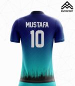 mavi ve su yeşili rengi halı saha forması