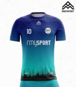 mavi ve su yeşili rengi halı saha forması