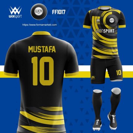 Sarı siyah Halı saha forması