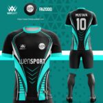 Turkuaz siyah dijital forma