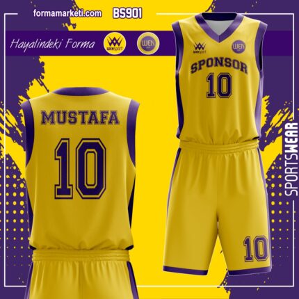 Sarı Mor Basketbol Forması