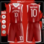kırmızı beyaz basketbol forması